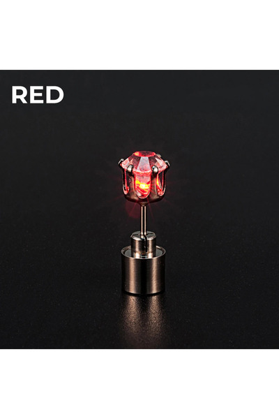 Choice قطعتان من الأقراط المرصعة بالزركون المربعة والمضيئة بألوان LED، باللون...