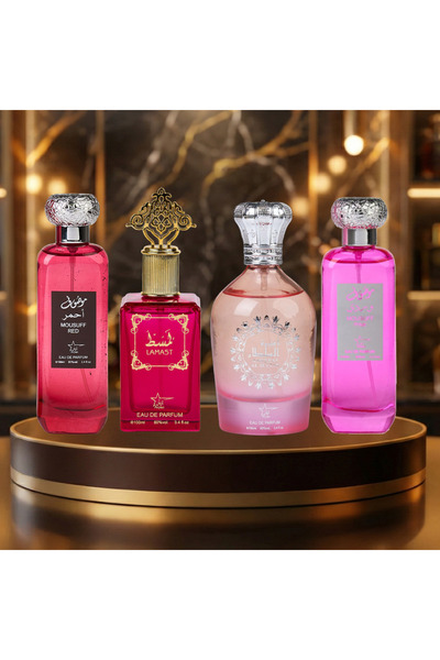 ARYAN Set of 4 Arabian Perfumes for Women 100ML - Mousuff Red + Lamast + Amer...