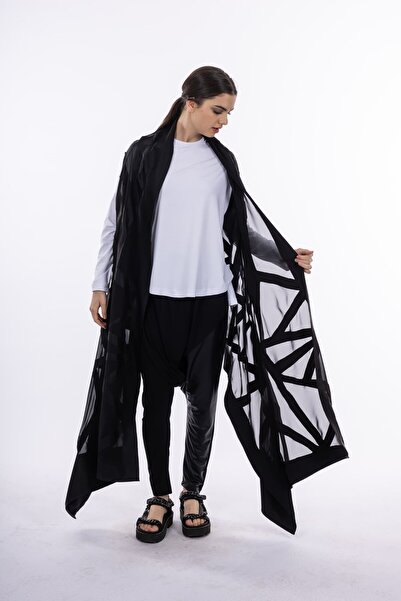 byözlemyazan Leather Detailed Asymmetrical Cut Women's Vest