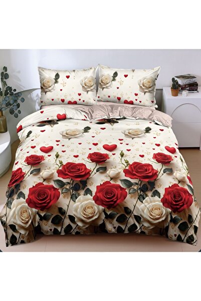 Casa de Vis Double bed linen set, satin cotton, 180 x 200 cm, 4 pieces, with ...