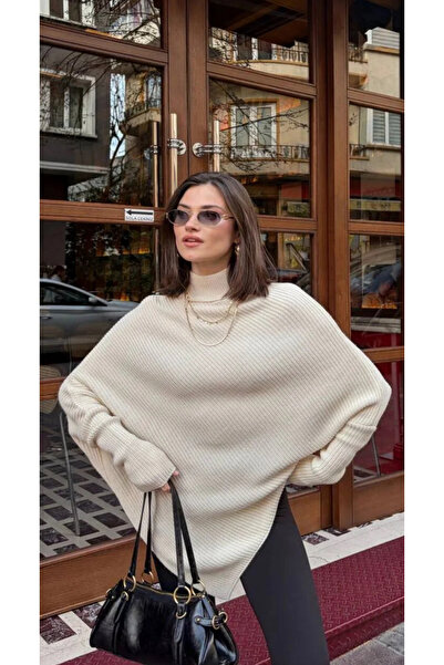 DOQU MILANO KADIN ASİMETRİK KESİM BOĞAZLI TRİKO KAZAK