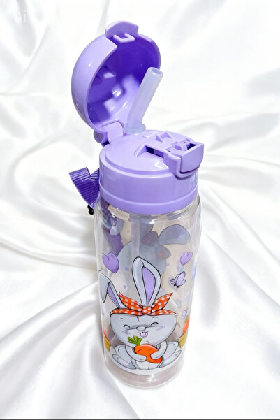 Glanart askılı pipetli 500 ml suluk/ matara lila