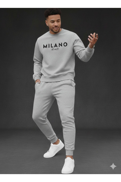 WOODROFFE Men's Milona Printed Black Cycling Jacket Oversized Tracksuit Set