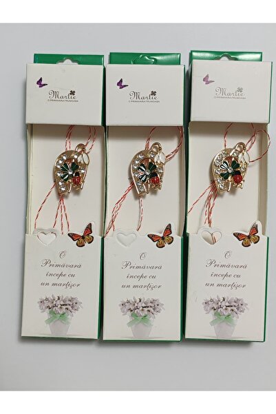 OEM Martisoare elegante potcoava cu ghiocel in cutie cu brosa metal si snur 5...