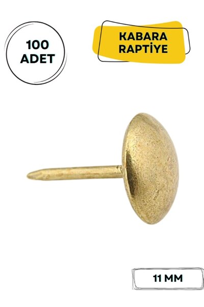 Macrostar Altın Sarı Renk Kabara Dekoratif Kabara Raptiye 11 mm