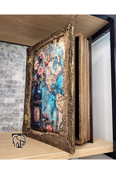 Turapia Design Deniz ve Dünya Temalı Tasarım Ahşap Dekopajlı Boyutlu El Boyam...