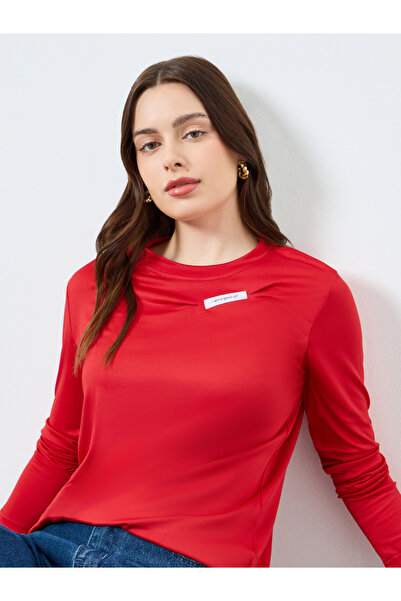 Styli Women Red Slogan Long Sleeve T-Shirt
