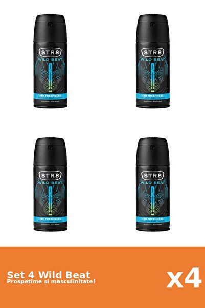 str8 Set 4 Deodorant Spray Wild Beat, 150 ml