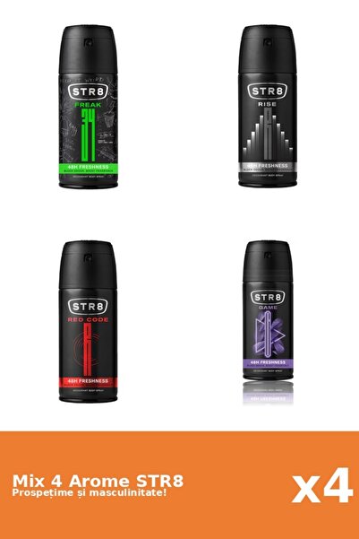 str8 Set 4 Mix STR8: 1x FR34K, 1x Game, 1x Red Code, 1x Rise