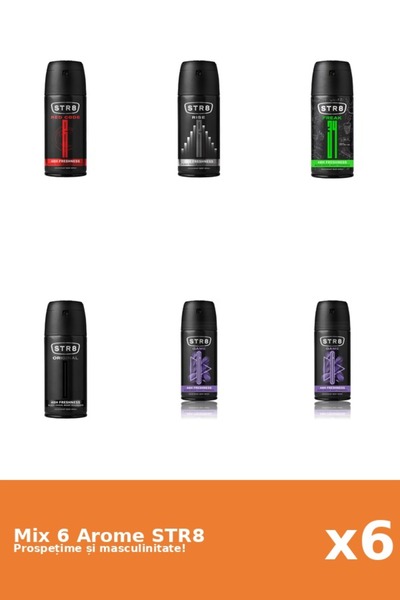 str8 Set 6 Mix STR8: 1x FR34K, 2x Game, 1x Original, 1x Red Code, 1x Rise