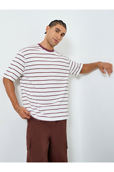 Styli Men Striped Oversized Jersey T-Shirt