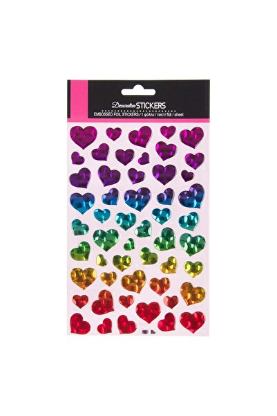 OEM Hearts Colored Crystal Stickers - 51pcs