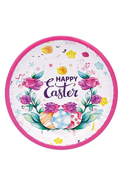 OEM Decorative Metal Plate Happy Easter Model Ø25.5cm