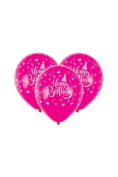 OEM Baloane de Petrecere Fucsia Happy Birthday 23cm - 10buc