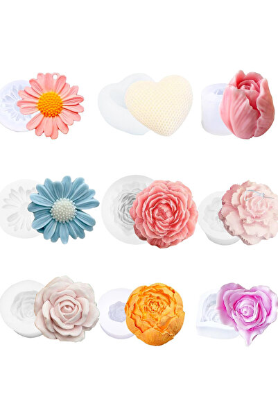 MILMATT Set 9 matrite flori, Milmatt, pentru lumanari