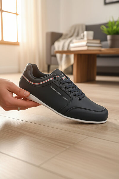 enoch Men's Simple Design Stitched Detailed Flat Sole Casual Sports Shoes Sne...