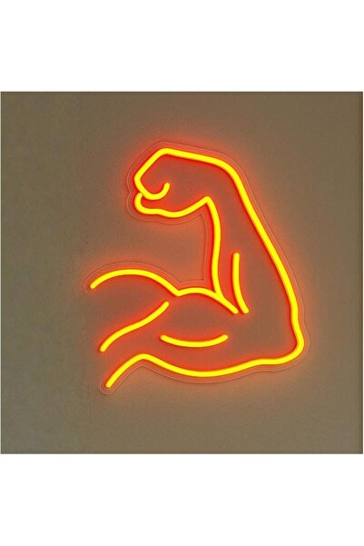 Slasa Muscles Neon Sign LED Wall Light for Gym Bar Sports Room 35 x 35 cm