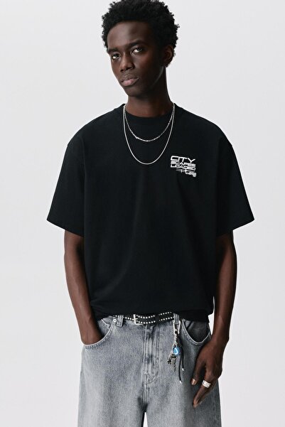 Pull & Bear Short sleeve T-shirt with cities graphic