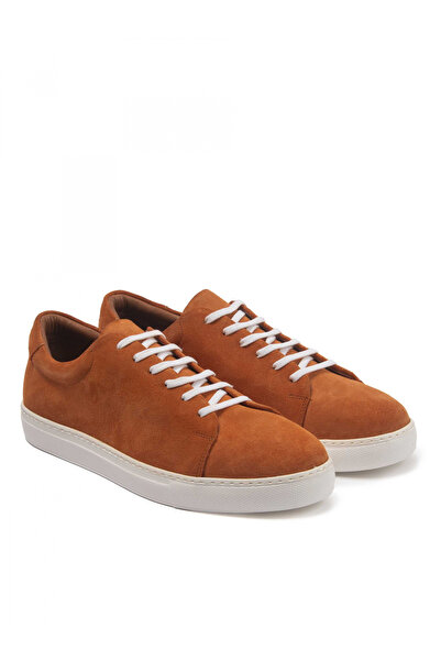 Evanto Shoes Men's Leather Sneakers Tiger Orange Sneakers