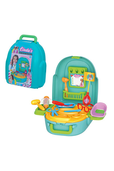 DEDE Linda’nın Doktor Seti Sırt Çantası – 3+ Yaş Rol Yapma Oyuncak Seti, Yerl...