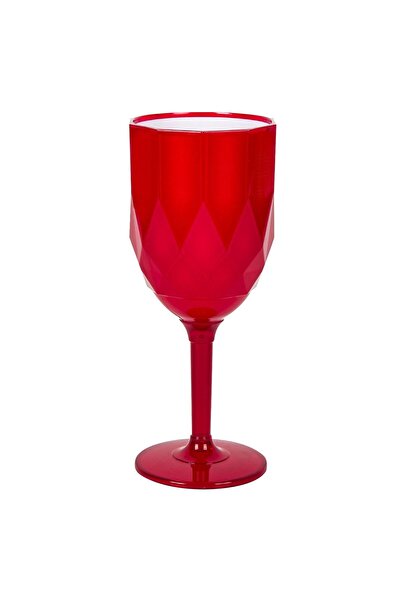 OEM Red White Plastic Wine Glass with Stem 350ml