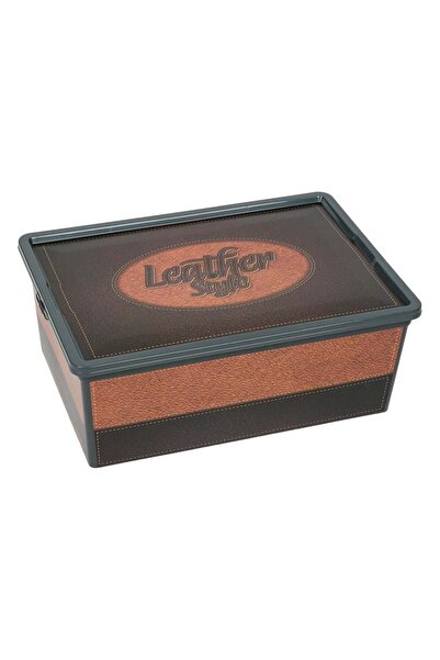 OEM Plastic Storage Box with Leather Style Lid 10L