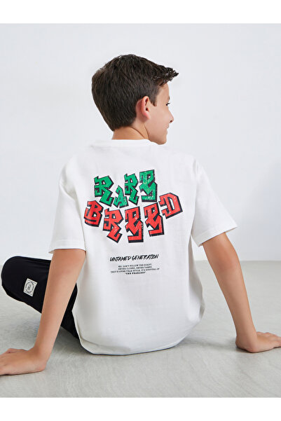 Styli تيشيرت قطني مطبوع برسومات للأولاد من ماركة أوف وايت