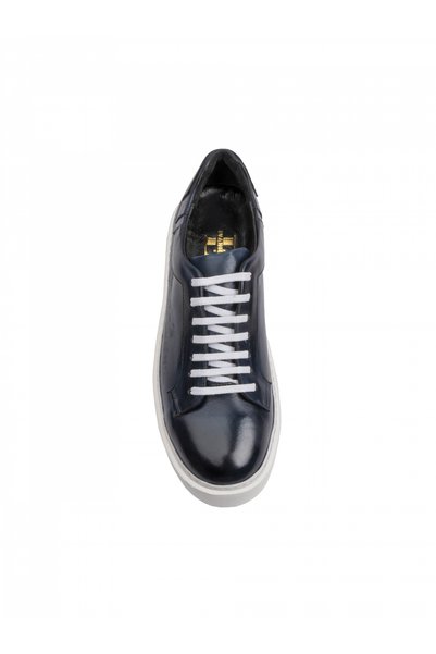 Evanto Shoes Sneakers din piele pentru bărbați Hand Painted Azulo Marino Manu...