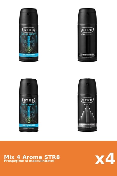 str8 Set 4 Mix STR8: 1x Original, 1x Rise, 2x Wild Beat