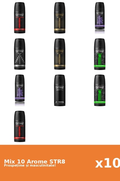 str8 Set 10 Mix STR8: 2x Înainte, 2x FR34K, 2x Joc, 1x Original, 2x Cod Roșu,...