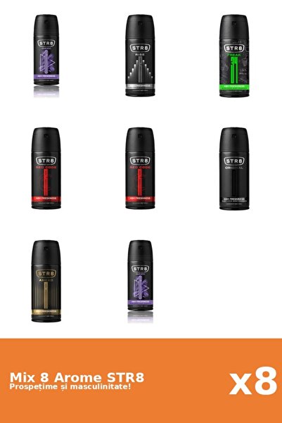 str8 Set 8 Mix STR8: 1x Înainte, 1x FR34K, 2x Joc, 1x Original, 2x Cod Roșu, ...