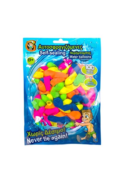 OEM Πολύχρωμα Μπαλόνια με Σύστημα Κλιπ & Αντάπτορα Νερού - 100 τεμάχια