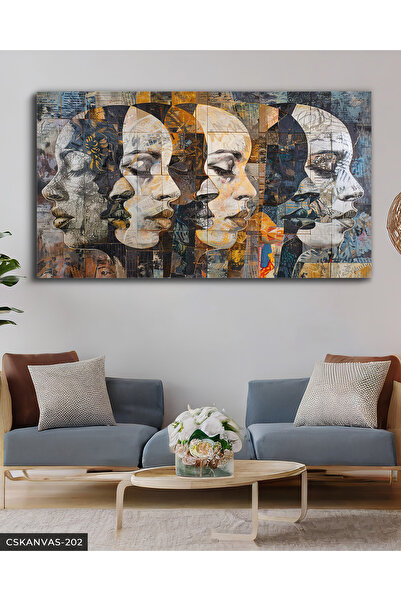 CeSht İç içe Geçmiş Portreler Tek Parça Kanvas, Canvas Tablo