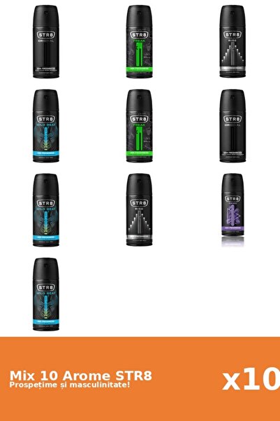 str8 Set 10 Mix STR8: 2x FR34K, 1x Game, 2x Original, 2x Rise, 3x Wild Beat