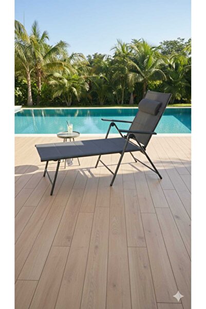 OEM Șezlong de Grădină și Piscină, Reglabil, cu Tetieră Inclusă – Design Modern