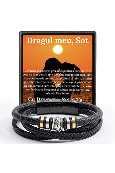 OEM Cadou Sot - bratara din piele cu mesaj de DragosteBracelet with Love Message
