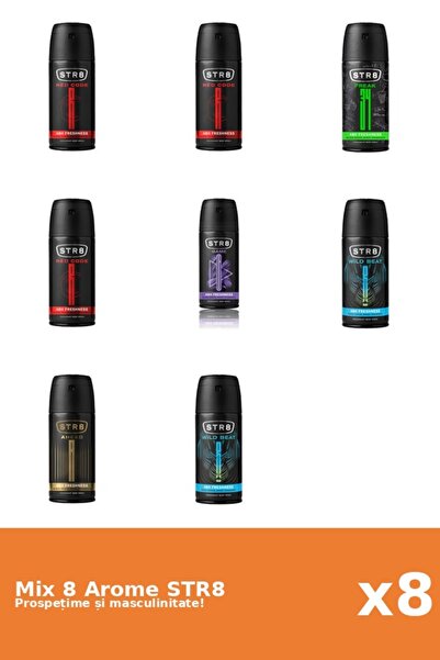 str8 Setul 8 Mix STR8: 1x Înainte, 1x FR34K, 1x Joc, 3x Cod Roșu, 2x Ritm Wild