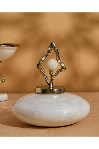 REDTAG مرطبان زجاجي مزخرف باللونين الأبيض والذهبي