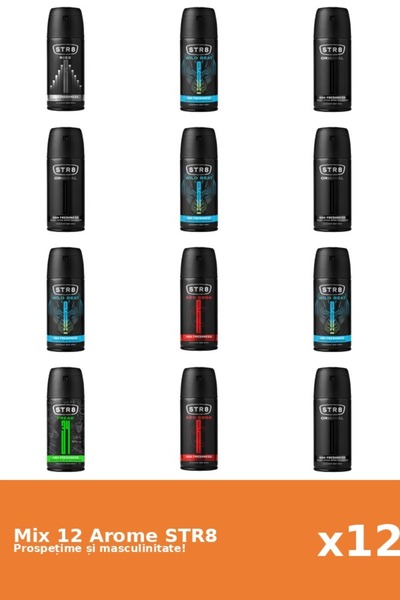 str8 Set 12 Mix STR8: 1x FR34K, 4x Original, 2x Red Code, 1x Rise, 4x Wild Beat