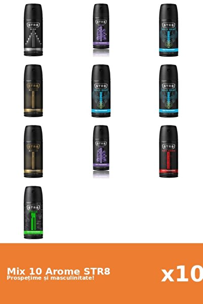 str8 Set 10 Mix STR8: 2x Înainte, 1x FR34K, 2x Joc, 1x Cod Roșu, 1x Rise, 3x ...
