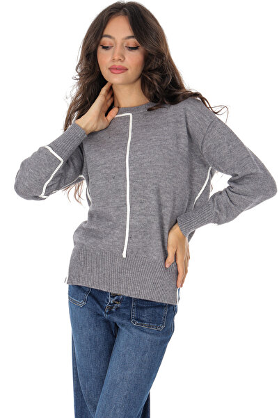 ROHBOUTIQUE Casual sweater with contrasting stripe Grena