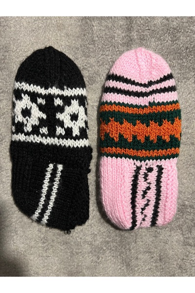 MESKSTORE 2 ÇİFT El Örgüsü Kışlık Patik 38