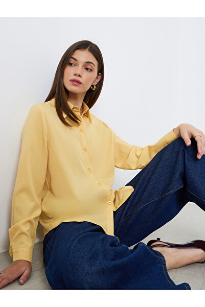 Styli Women Yellow Long Sleeve Collared Shirt