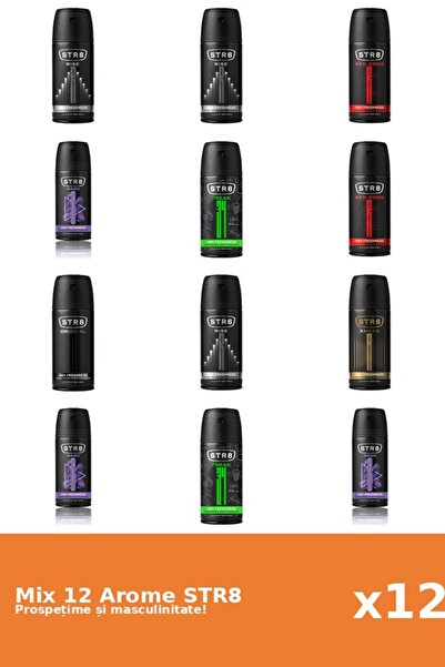 str8 Set 12 Mix STR8: 1x Înainte, 2x FR34K, 3x Joc, 1x Original, 2x Cod Roșu,...