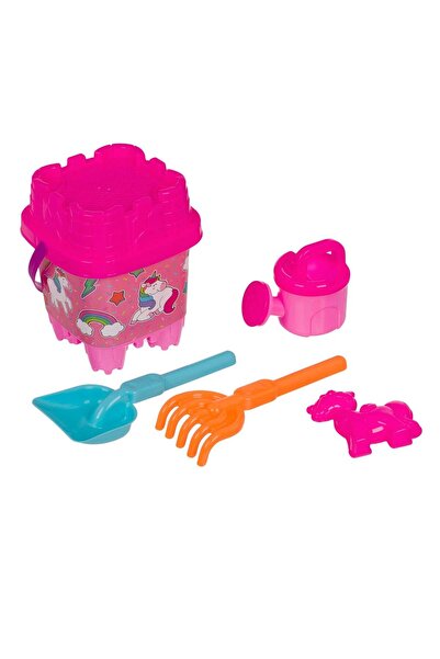 OEM Galeata Plaja Castel Unicorn 14x14x20cm & 4 Accesorii