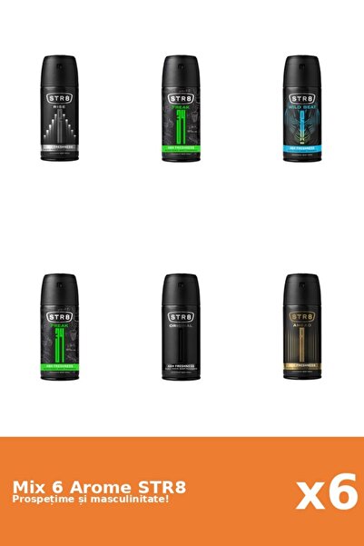 str8 Setul 6 Mix STR8: 1x Ahead, 2x FR34K, 1x Original, 1x Rise, 1x Wild Beat