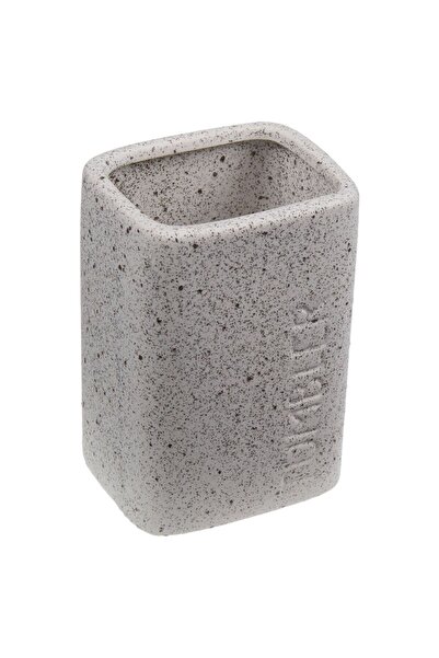OEM Square Ceramic Toothbrush Holder Sand Effect 11cm