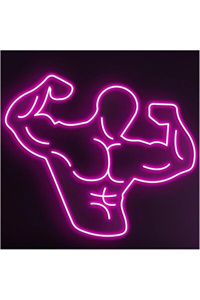 Slasa Bodybuilder Neon Sign LED Wall Light for Gym Lounge Decor 50 x 50 cm