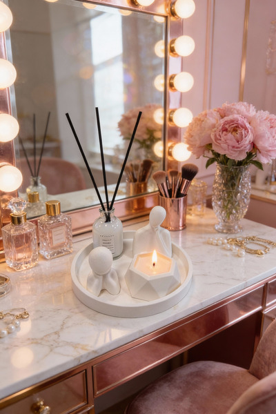 Fitruka Vanilla Dream Tepsili Dekoratif Mum ve Oda Kokusu Seti – Figürlü Mode...