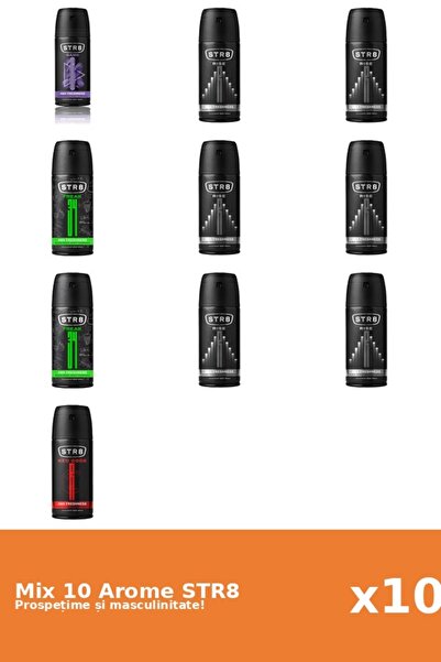 str8 Set 10 Mix STR8: 2x FR34K, 1x Game, 1x Red Code, 6x Rise
